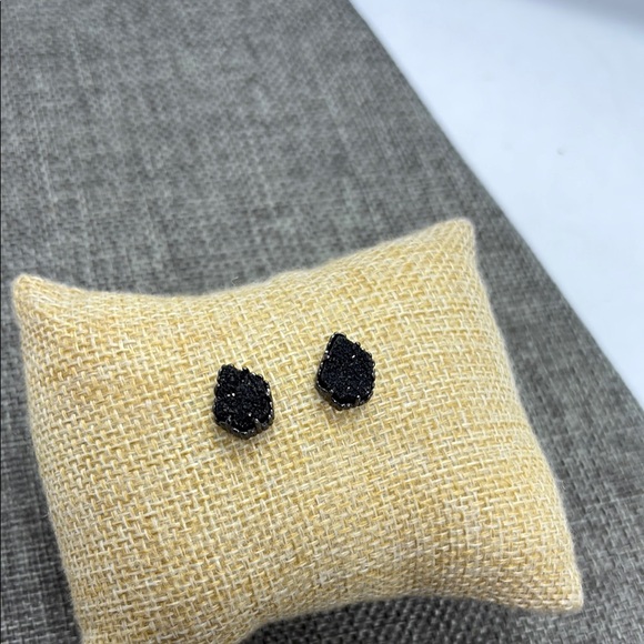 Orecchini Kendra Scott Ari Cuore Drusy Nero - Placcati Oro - Nuovi Con Etichette - Foto 4